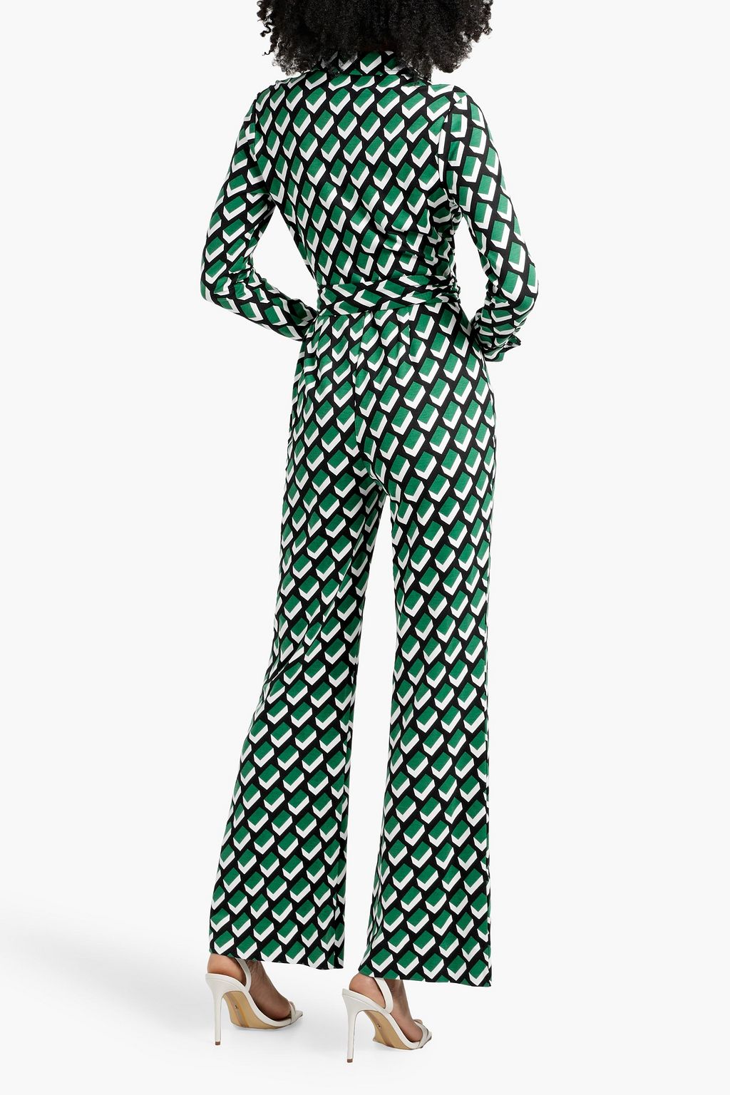 DIANE VON FURSTENBERG Michele wrap-effect leopard-print jersey jumpsuit