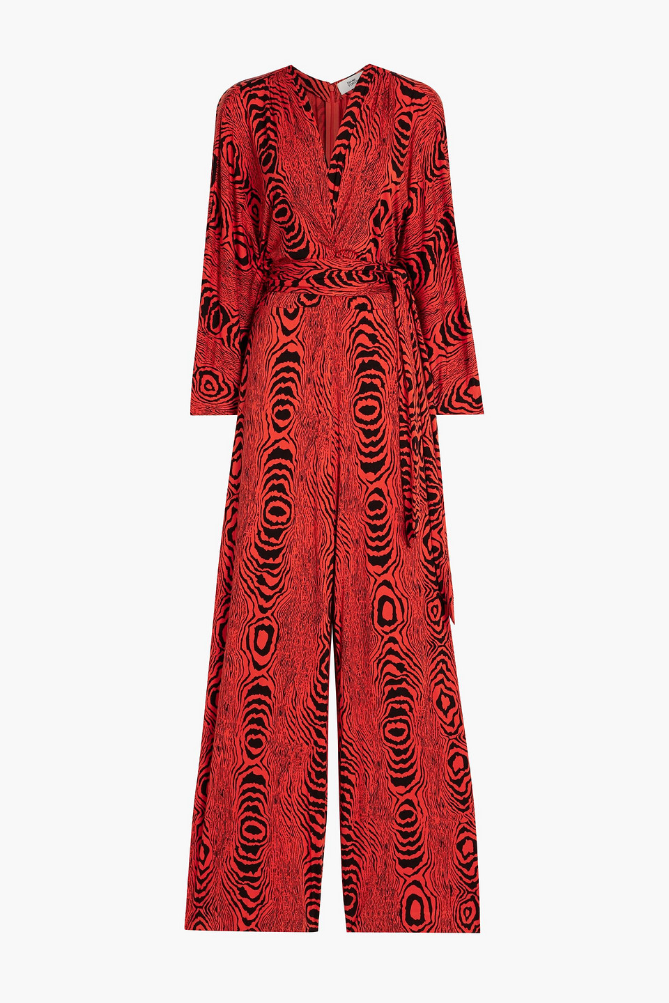 Diane Von Furstenberg Aurelia Zebra-print Stretch-jersey Wide-leg Jumpsuit In Red