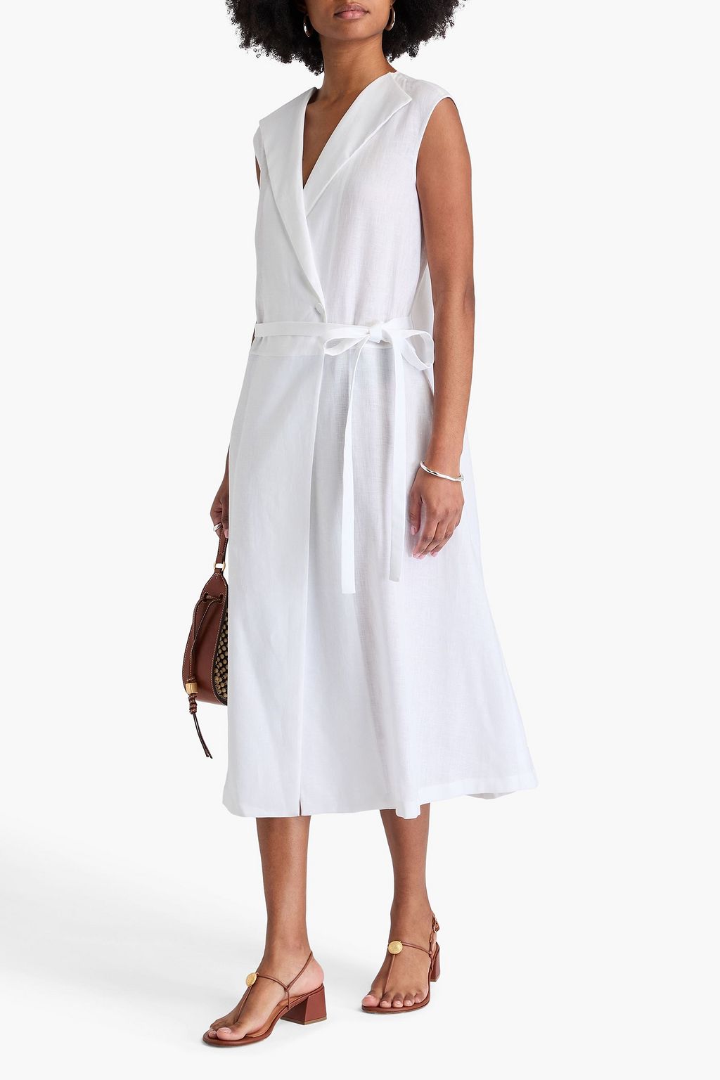 FABIANA FILIPPI Linen midi wrap dress