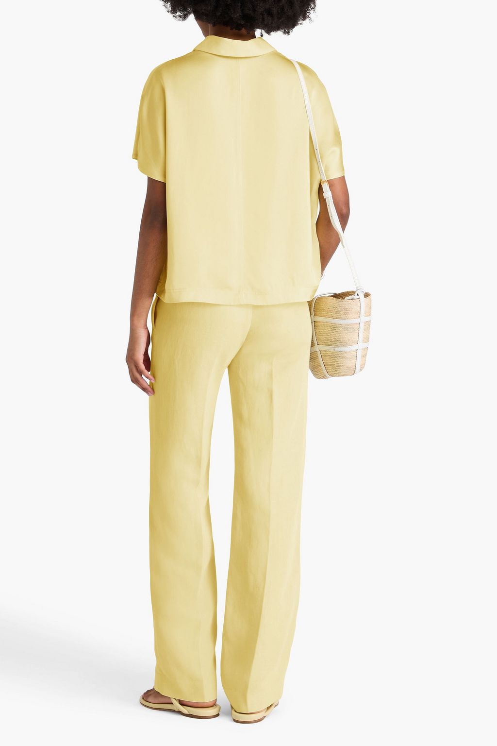 FABIANA FILIPPI Satin-paneled cotton-jersey polo shirt