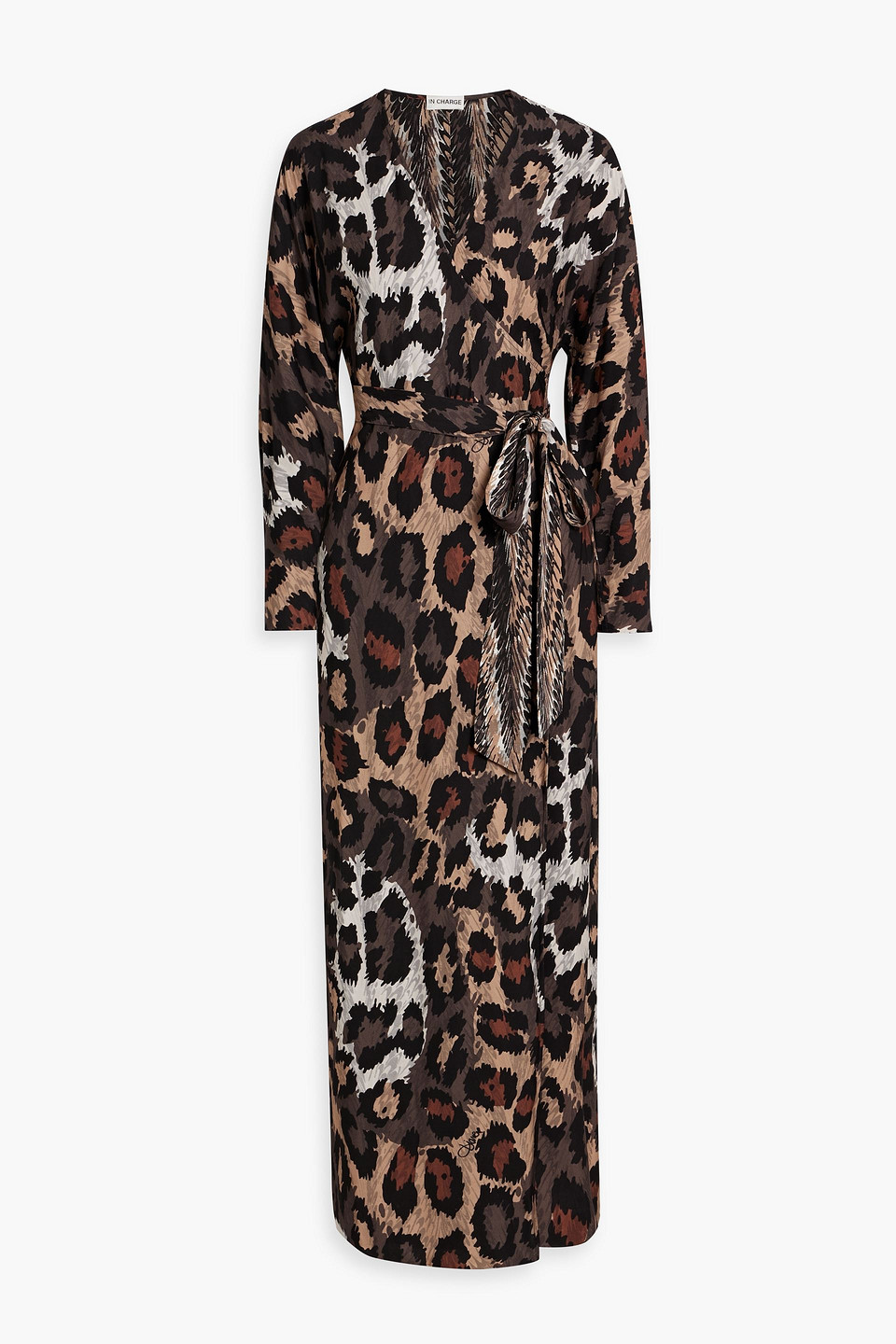 Babette reversible printed crepe maxi wrap dress