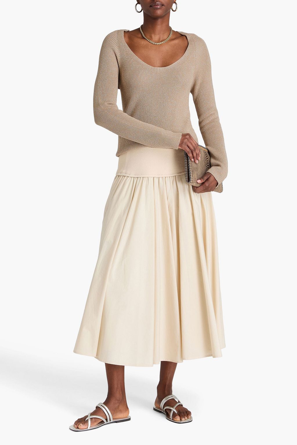 FABIANA FILIPPI Metallic cotton-blend sweater