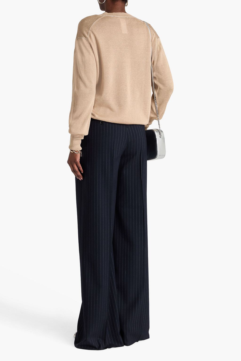 FABIANA FILIPPI Pullover aus einer Leinen-Seidenmischung mit Zierperlen