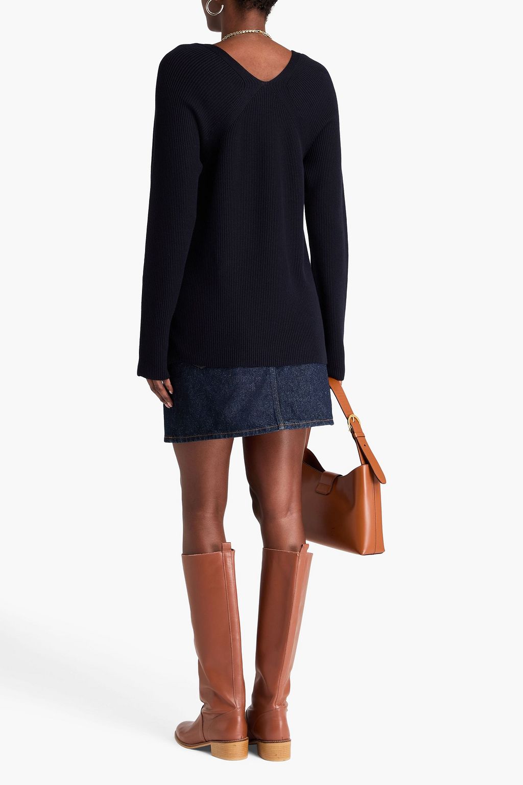 FABIANA FILIPPI Pullover aus einer gerippten Woll-Baumwollmischung