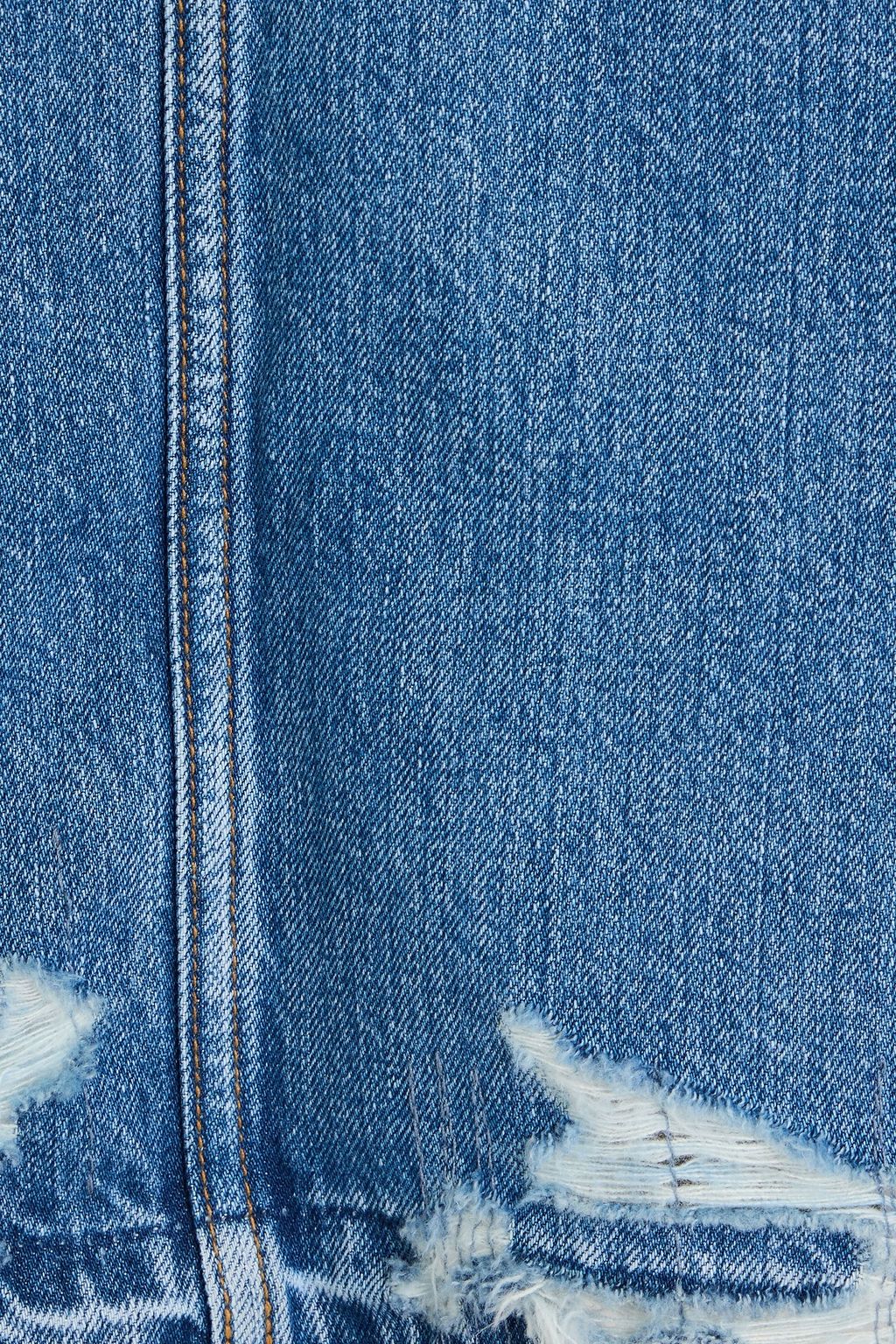 RE/DONE Distressed denim maxi skirt