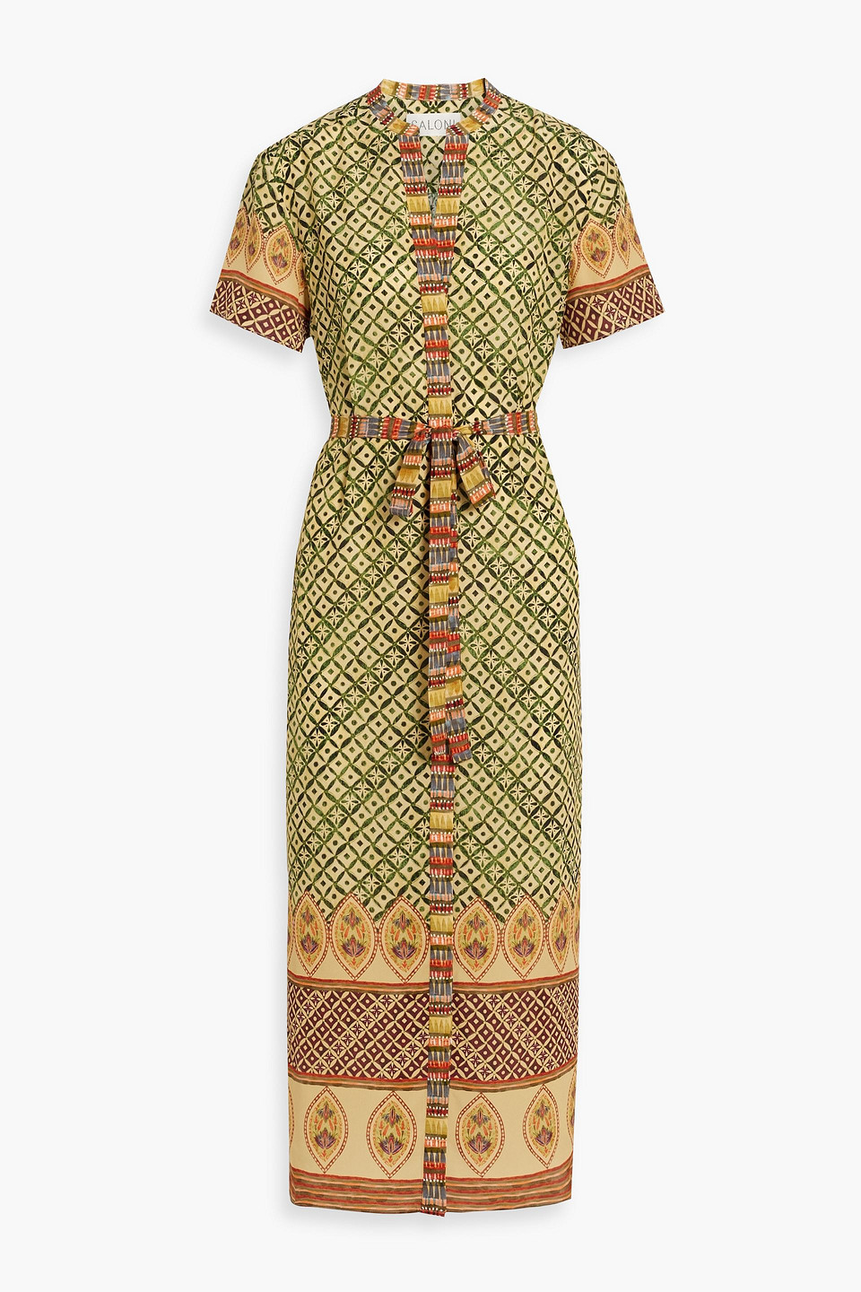 Saloni Vicki Printed Silk Crepe De Chine Midi Dress