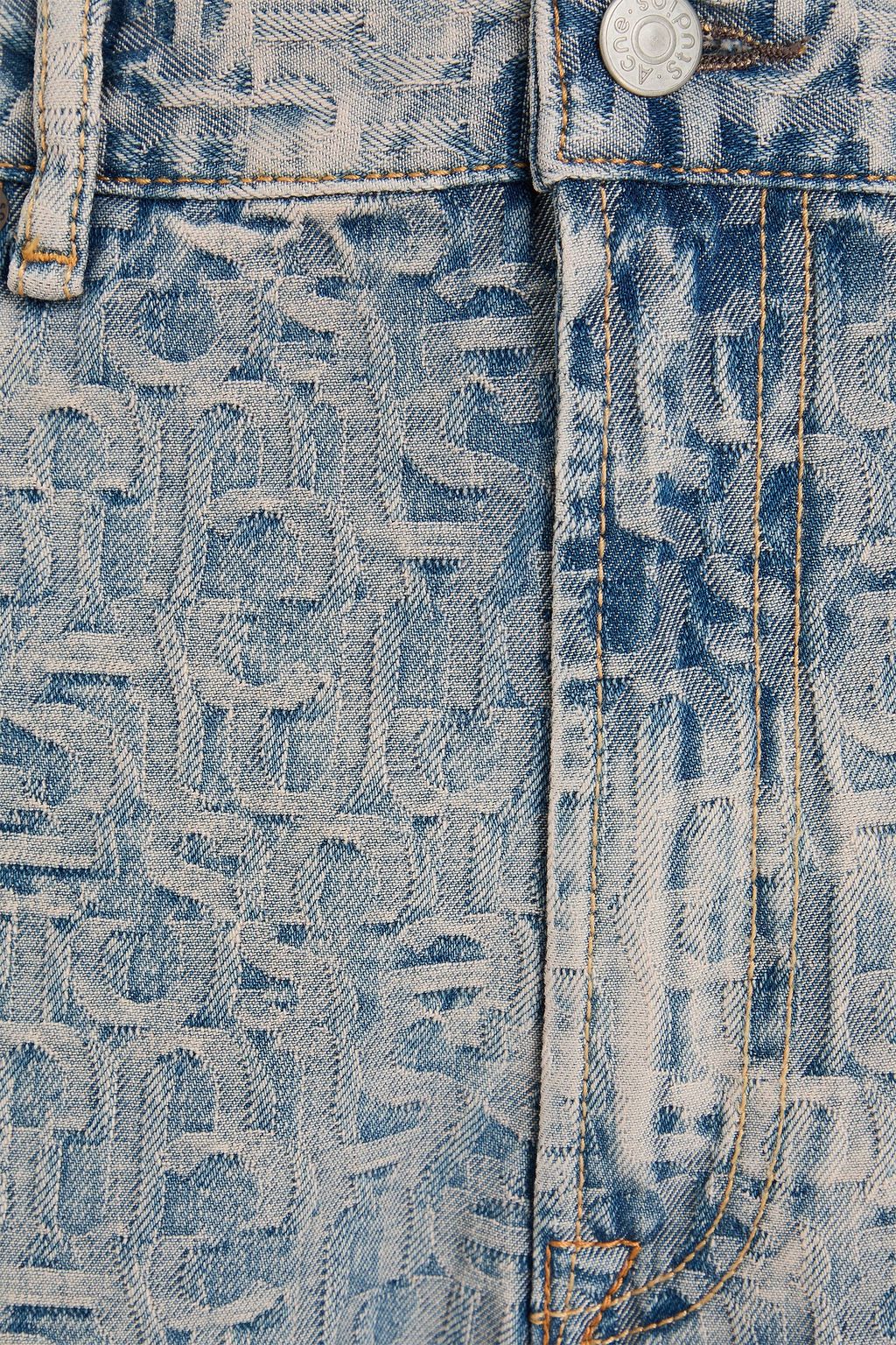 ACNE STUDIOS بنطلون جينز من الجاكار بقصّة بوت كت وخصر مرتفع