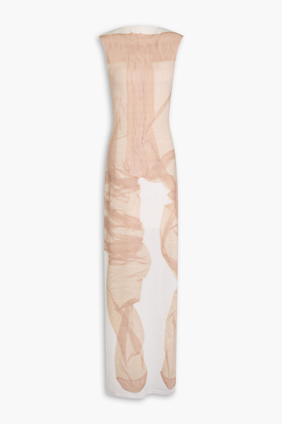 acne studios - draped printed stretch-jersey maxi dress - neutral - l