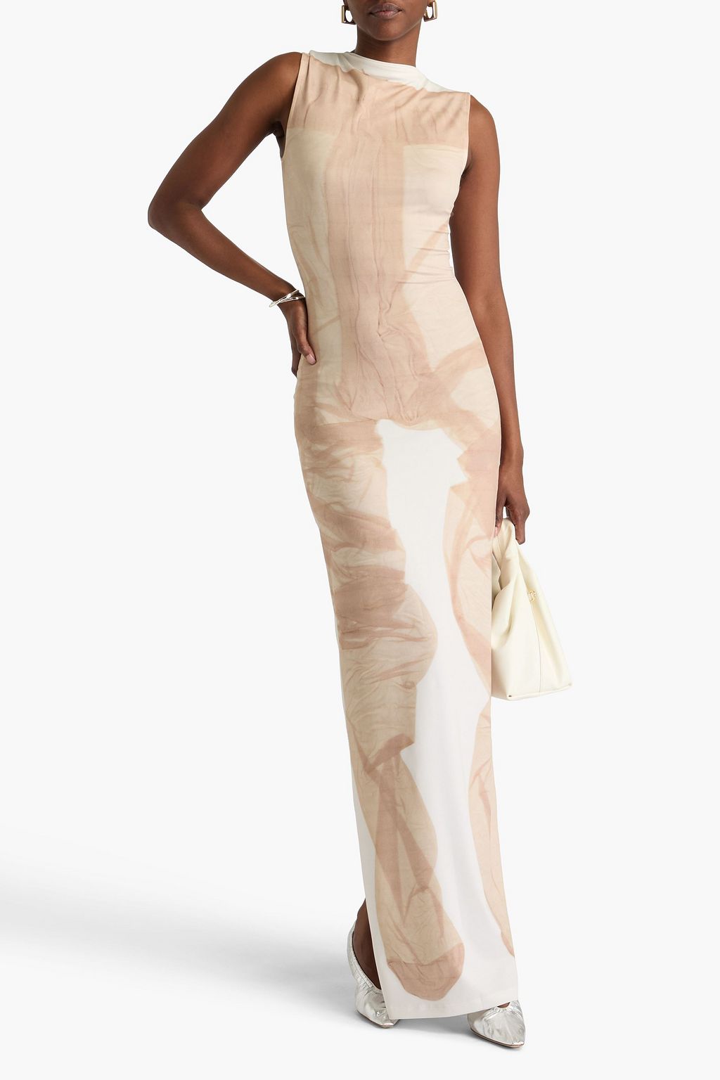 ACNE STUDIOS Drapiertes Maxikleid aus Stretch-Jersey mit Print