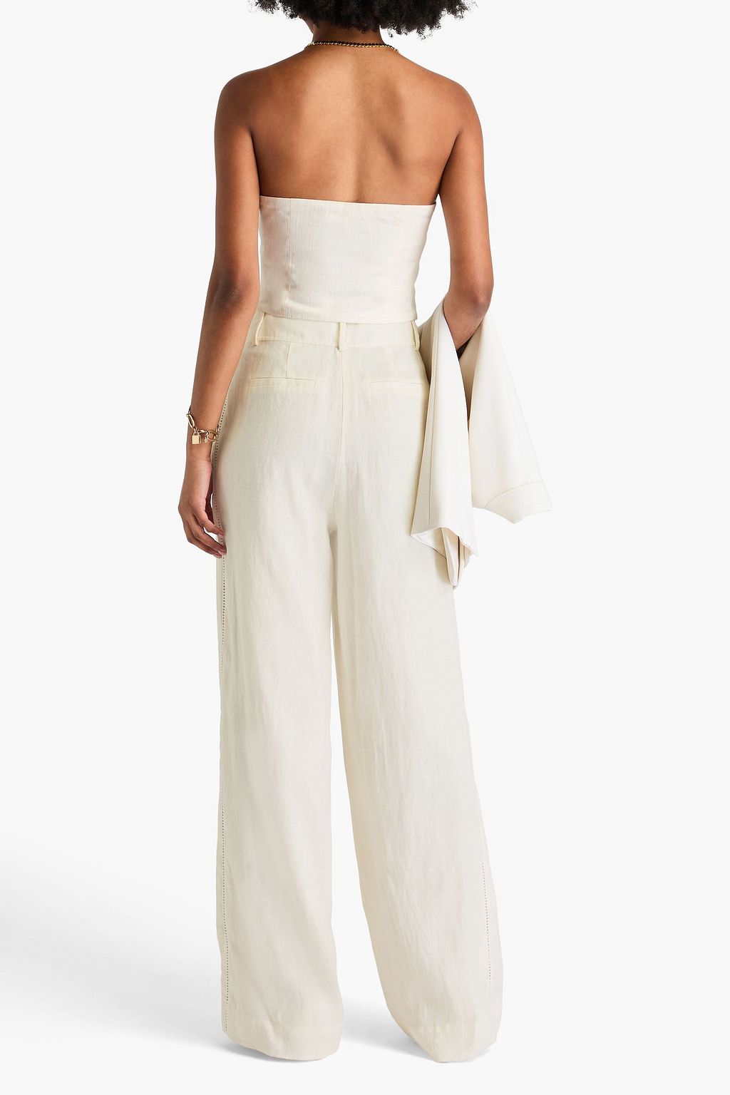 SIMKHAI Tavar pleated linen wide-leg pants