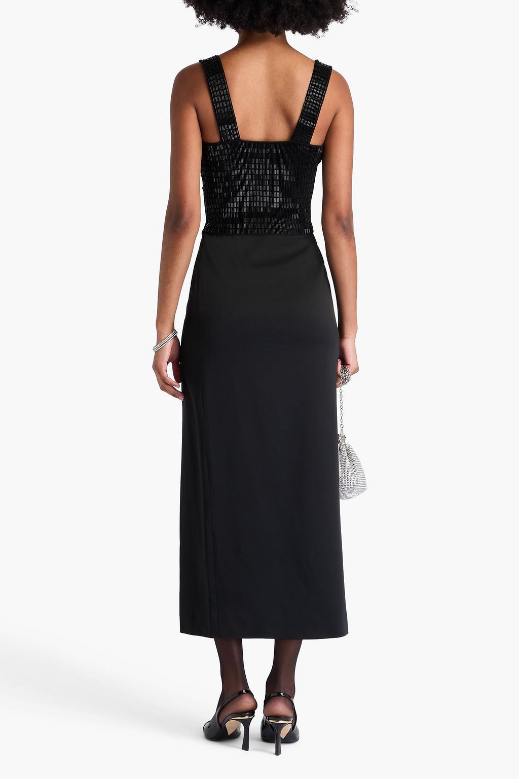 SIMKHAI Carter Cropped Oberteil aus Stretch-Strick mit Pailletten
