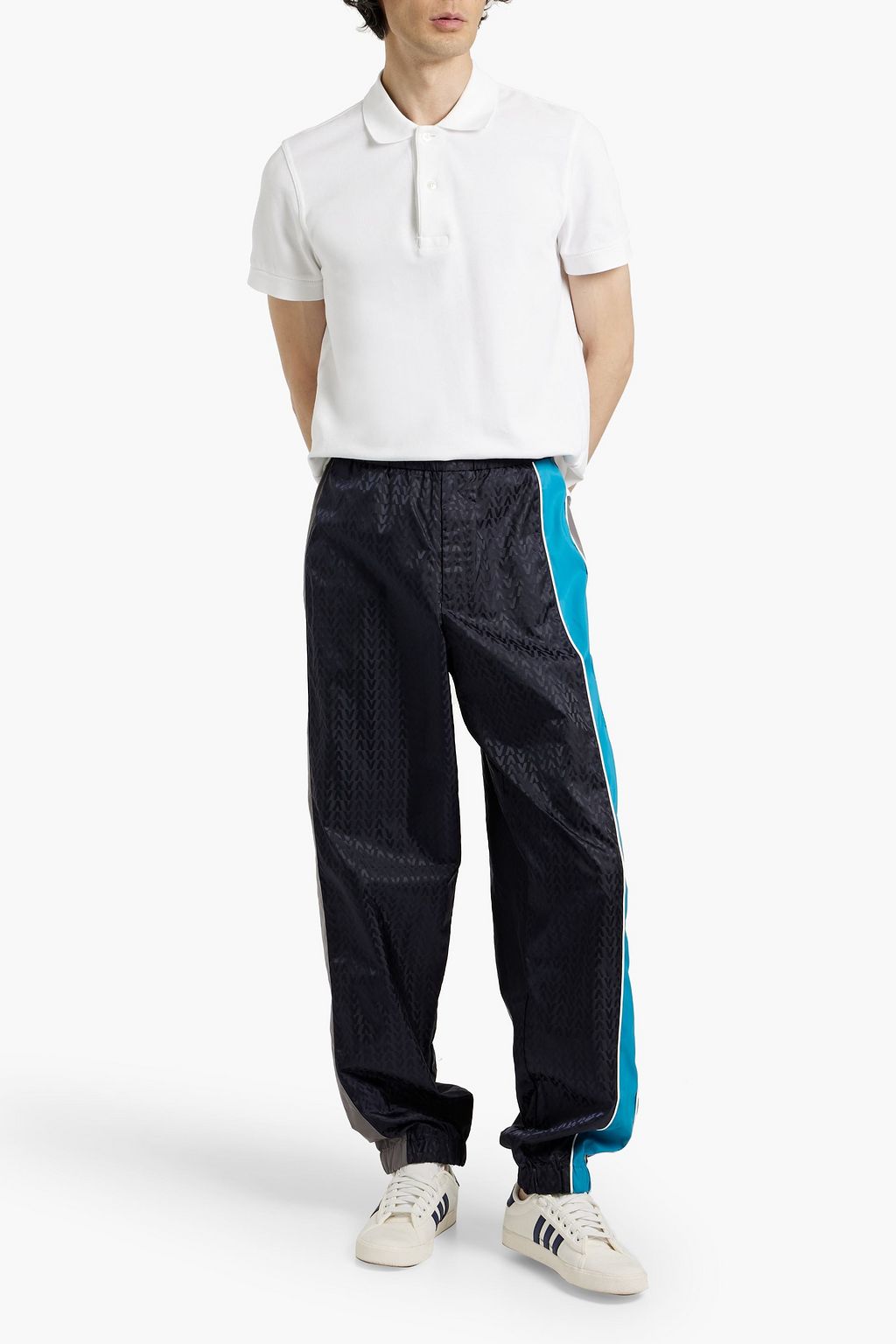 VALENTINO GARAVANI Shell-paneled logo-jacquard track pants