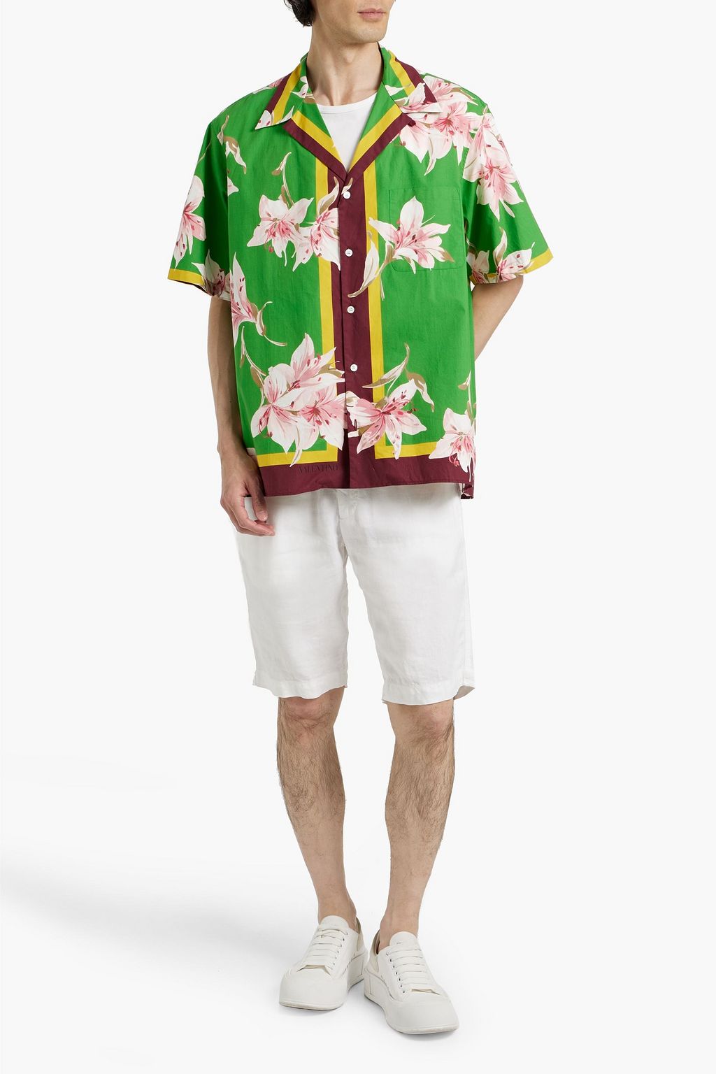 VALENTINO GARAVANI Floral-print cotton-poplin shirt