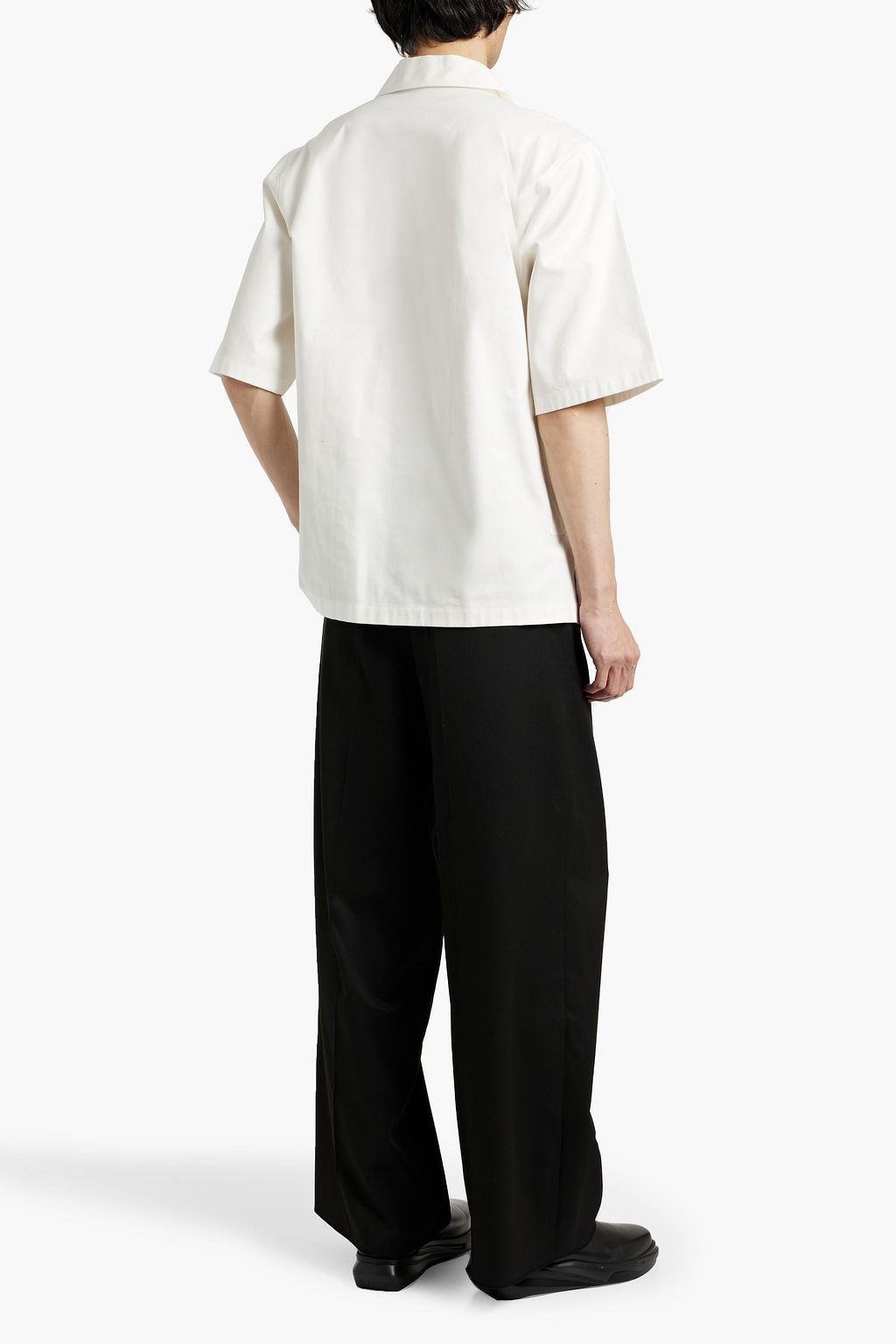 VALENTINO GARAVANI Cutout cotton-blend piqué shirt