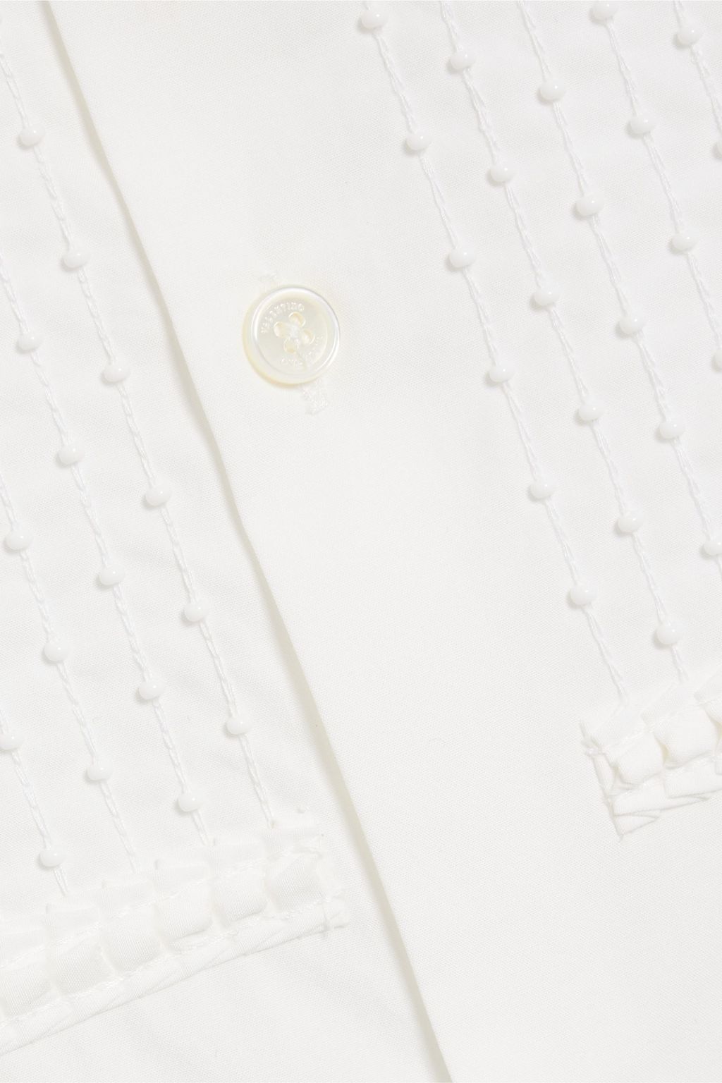 VALENTINO GARAVANI Bead-embellished cotton-poplin shirt