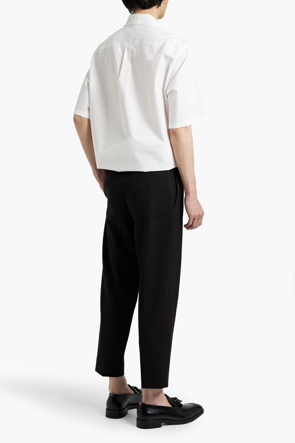 VALENTINO GARAVANI Bead-embellished cotton-poplin shirt