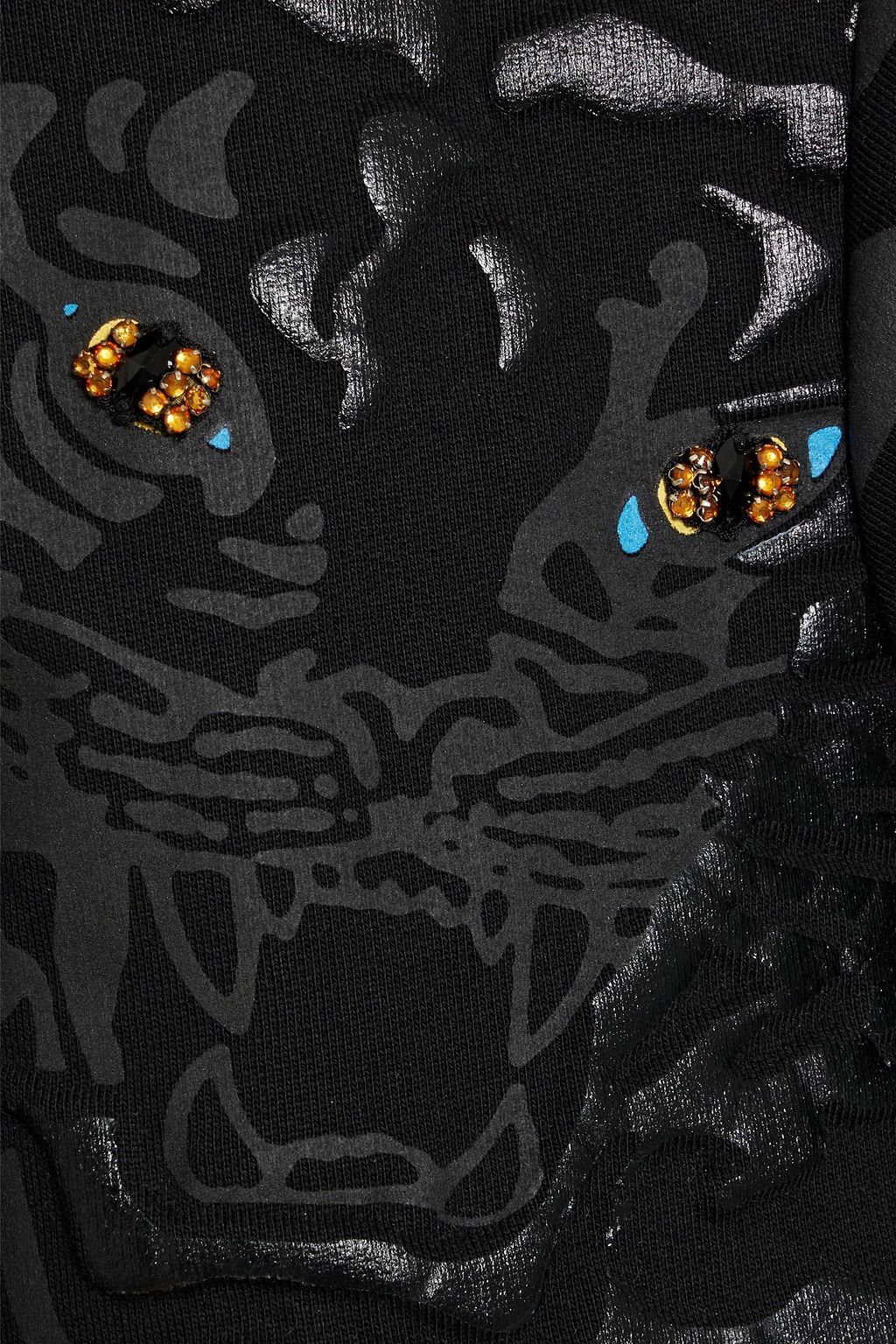VALENTINO GARAVANI Embellished printed French cotton-terry hoodie