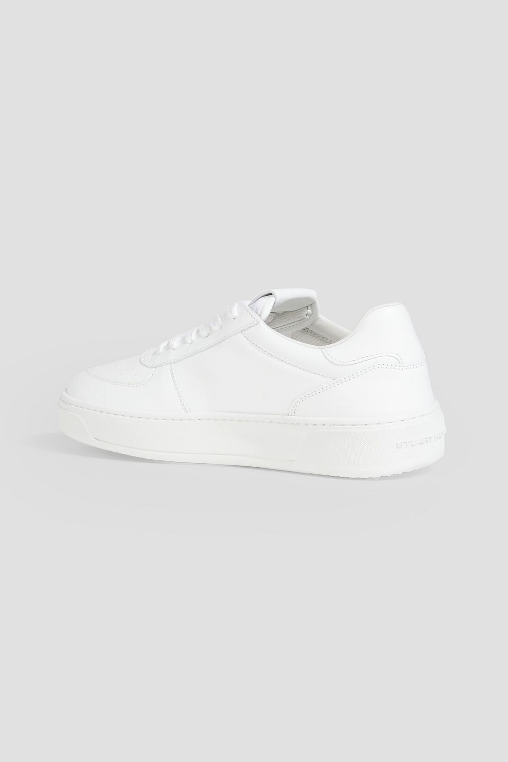 STUART WEITZMAN Courtside faux pearl-embellished leather sneakers