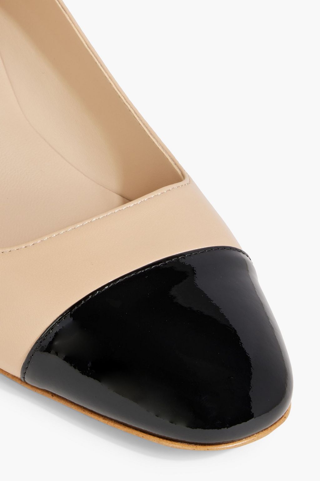 STUART WEITZMAN Milla smooth and patent-leather pumps