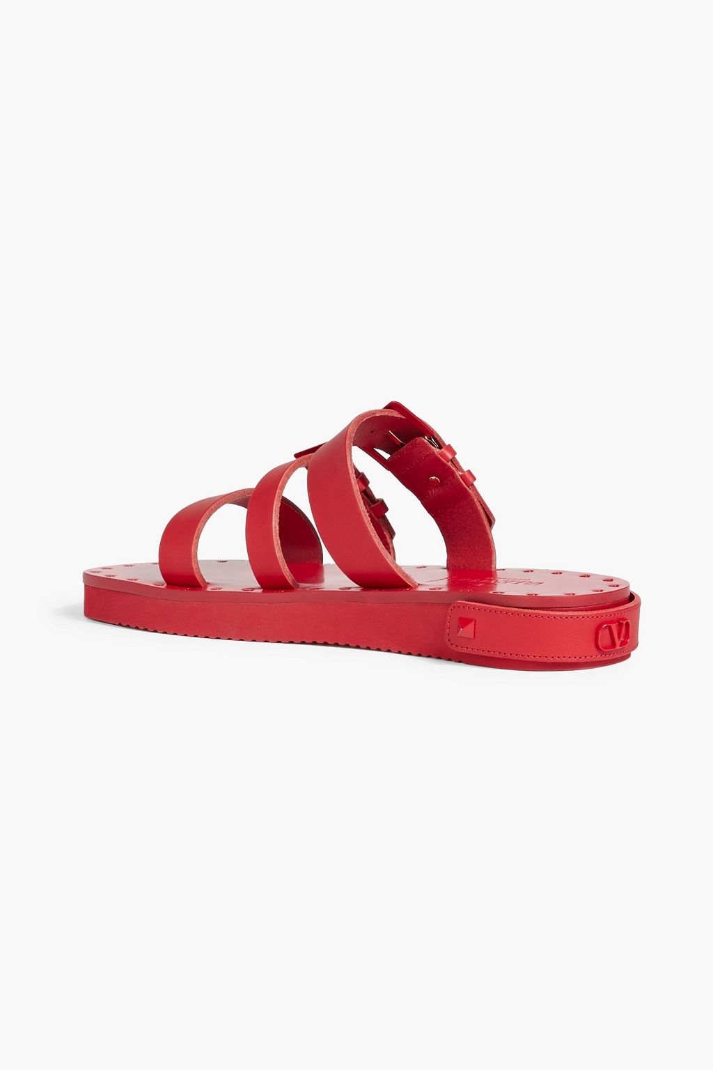 VALENTINO GARAVANI Feather-embellished leather sandals