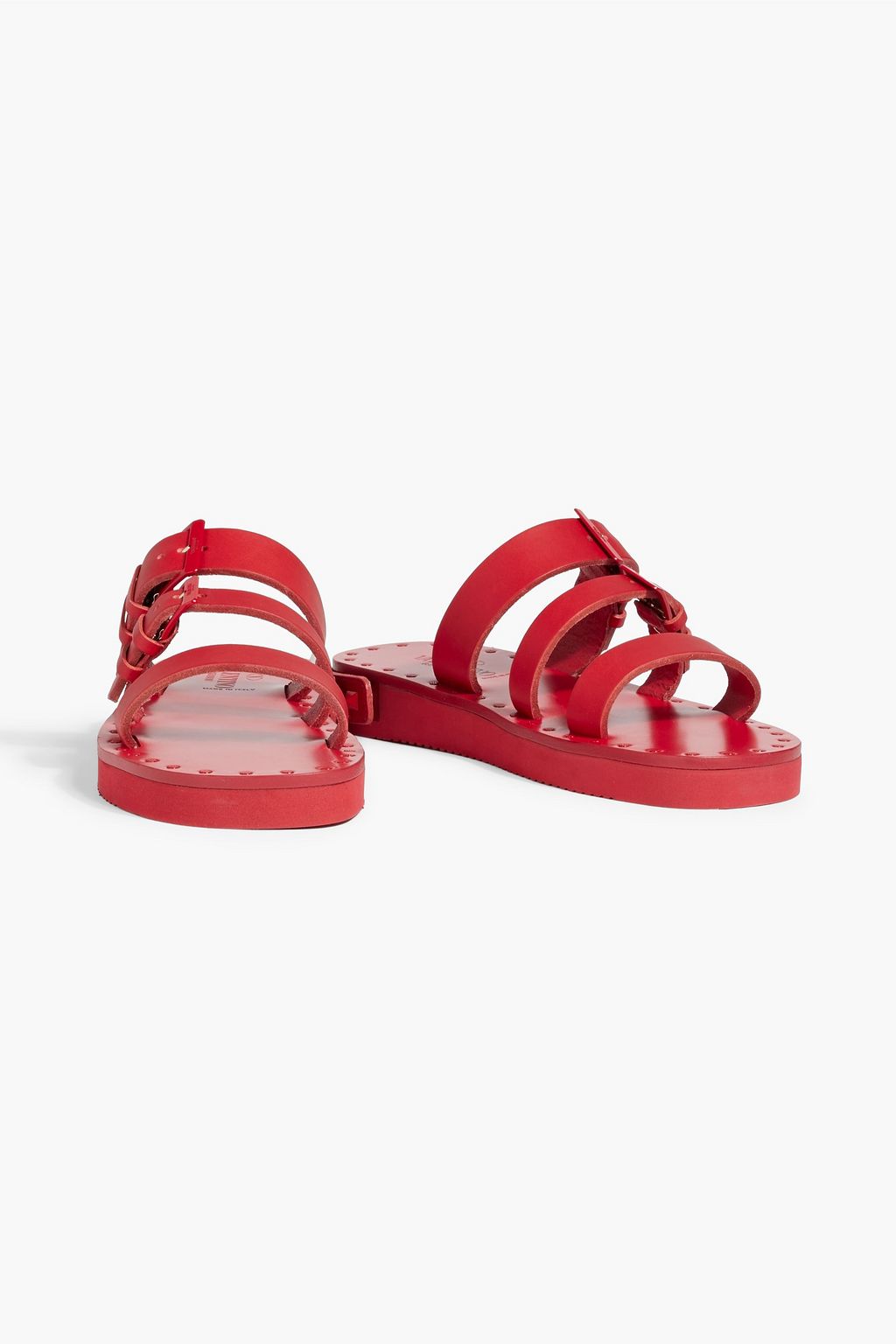 VALENTINO GARAVANI Feather-embellished leather sandals