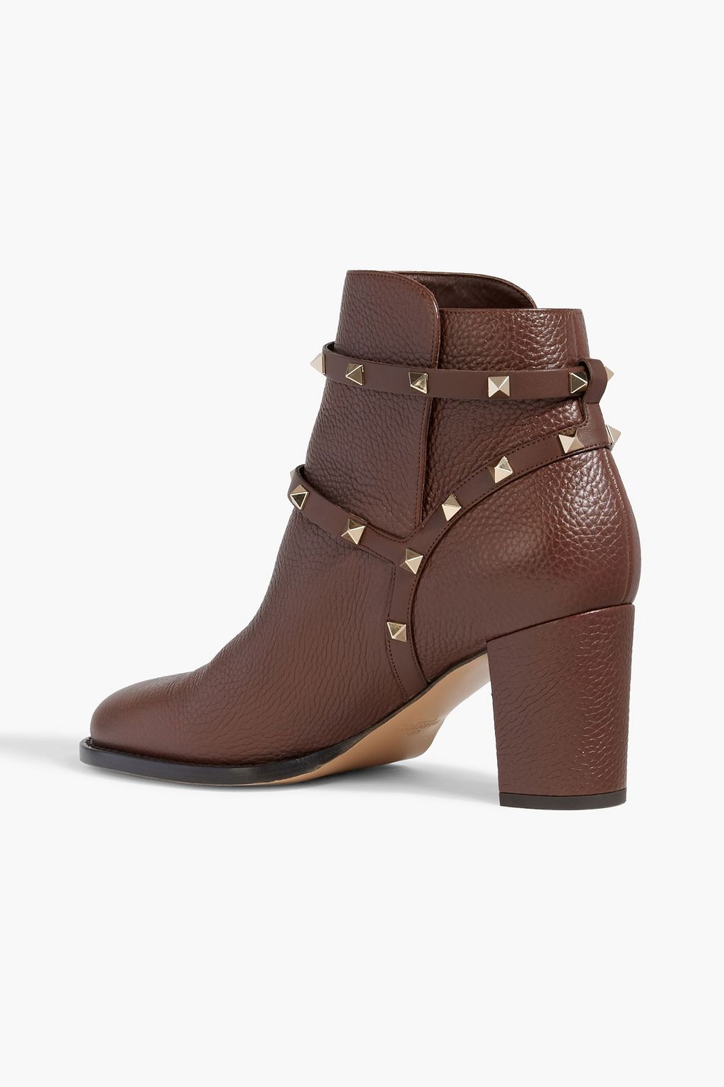 VALENTINO GARAVANI Rockstud pebbled-leather ankle boots