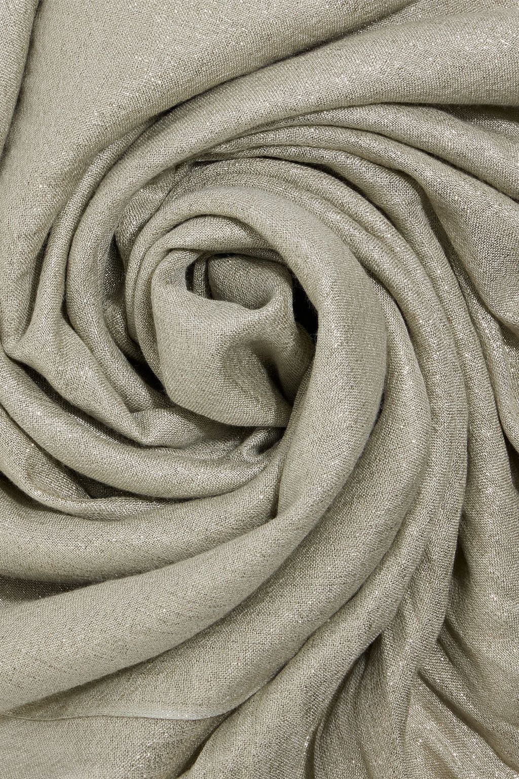 BRUNELLO CUCINELLI Schal aus Gaze aus einer Kaschmirmischung mit Metallic-Effekt und Fransen