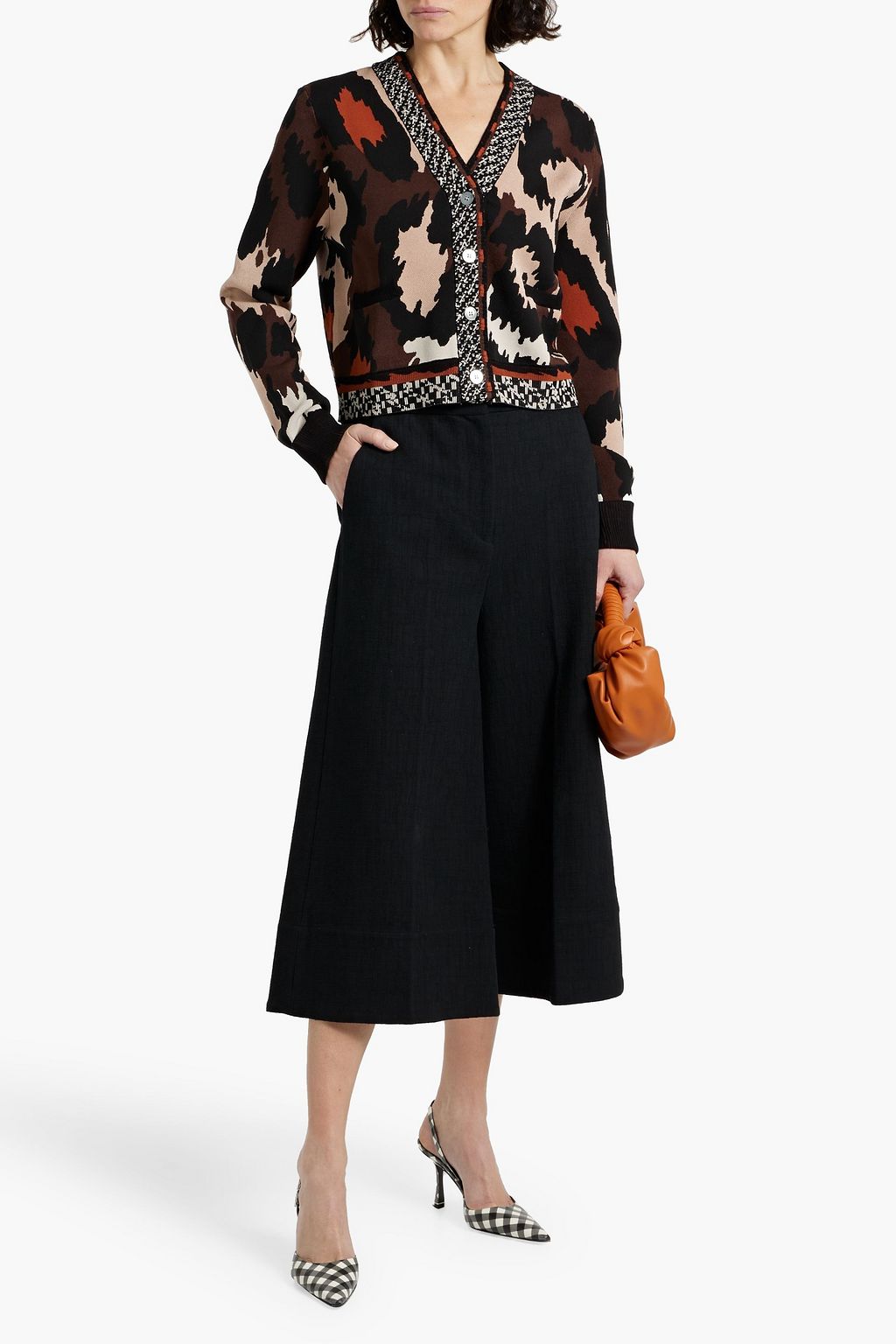 DIANE VON FURSTENBERG Midge intarsia-knit cardigan