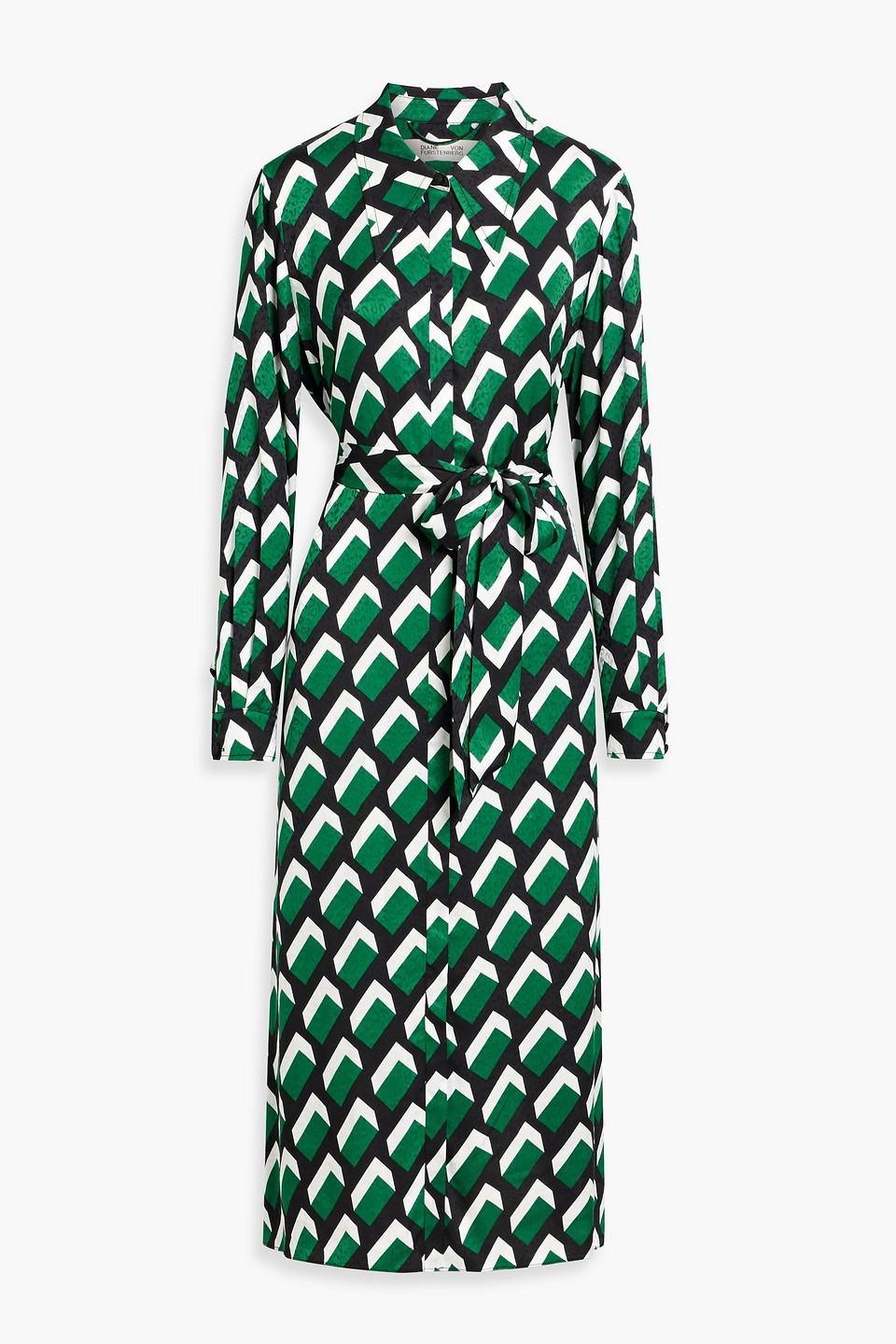 Diane Von Furstenberg Gizelle Printed Jacquard Midi Shirt Dress