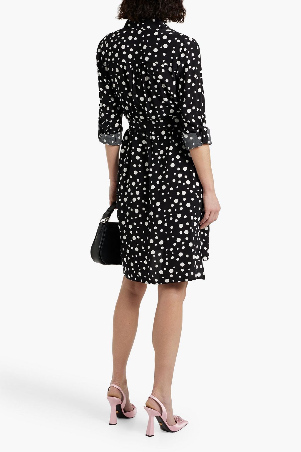 DIANE VON FURSTENBERG Hemdkleid „Prita“ aus Crêpe de Chine mit Polka-Dots