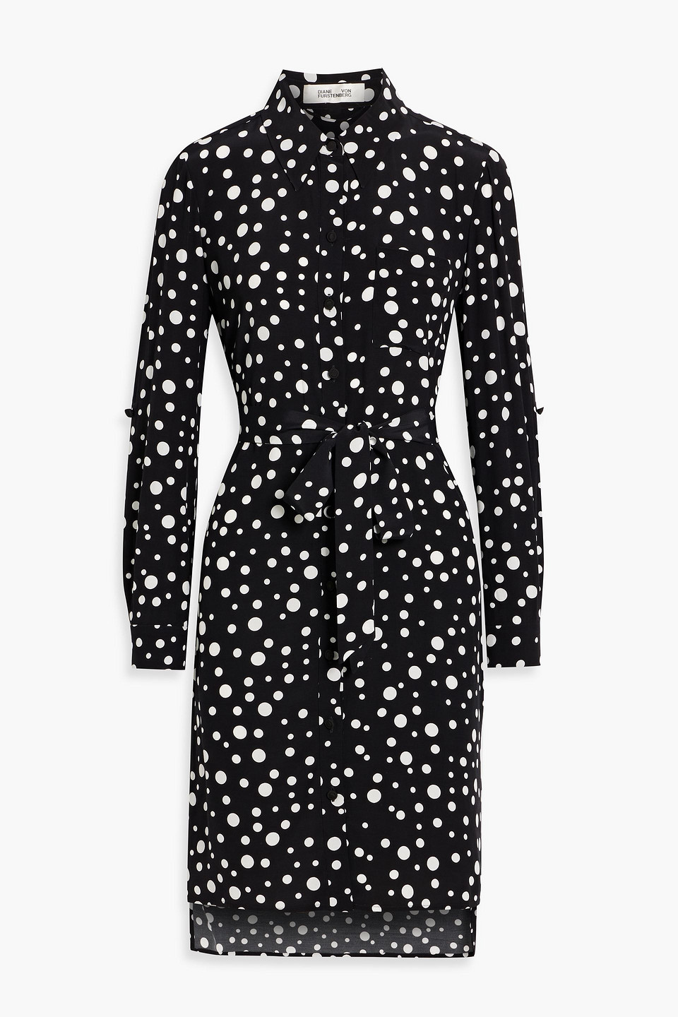 Diane Von Furstenberg Prita Polka-dot Crepe De Chine Shirt Dress