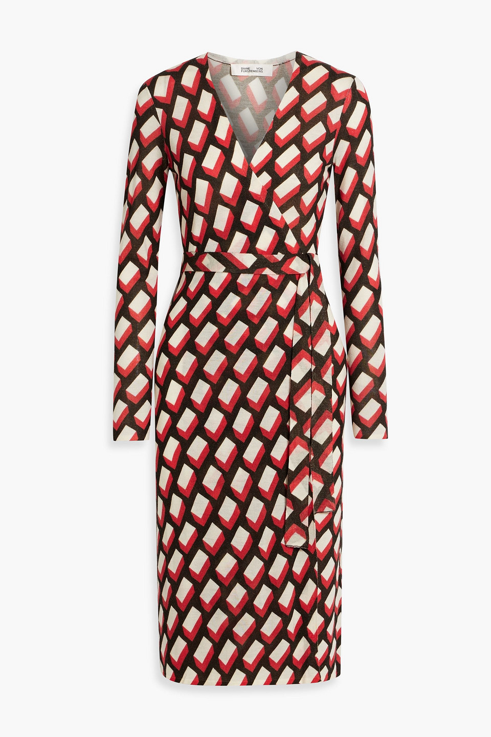 Diane Von Furstenberg Luella Printed Wool Midi Wrap Dress