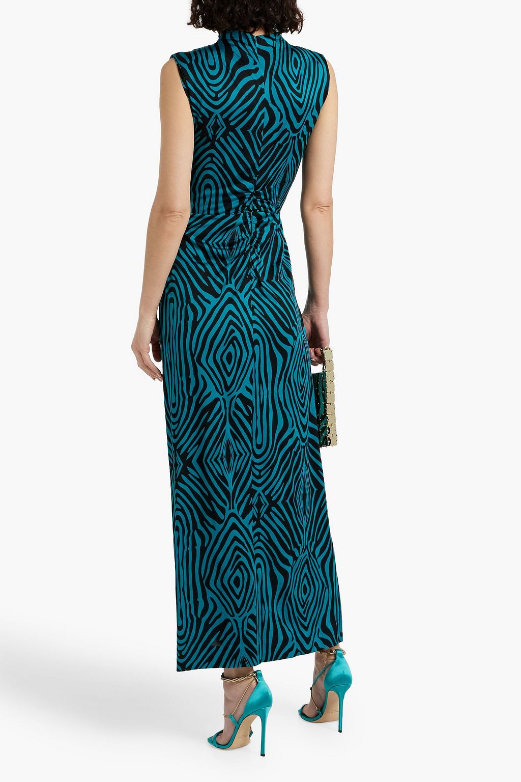 DIANE VON FURSTENBERG Geri draped zebra-print jersey maxi dress