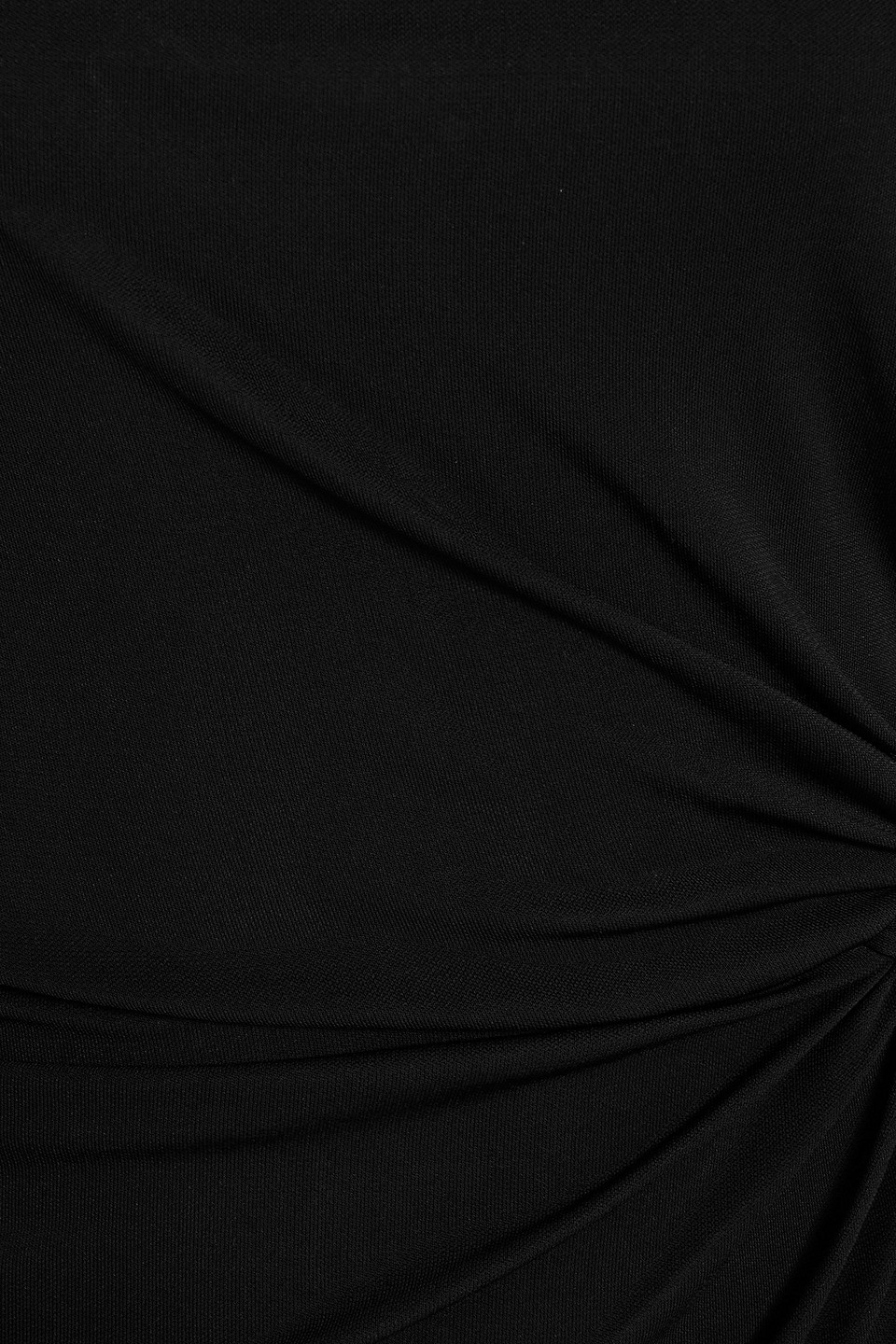 Diane Von Furstenberg Sonja Ruched Crepe Turtleneck Midi Dress In Black