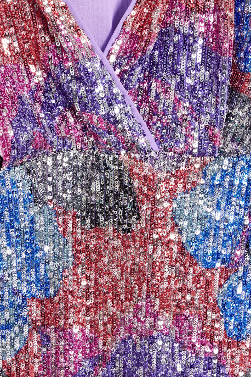 Diane Von Furstenberg Jessel Wrap-effect Sequined Stretch-mesh Maxi Dress