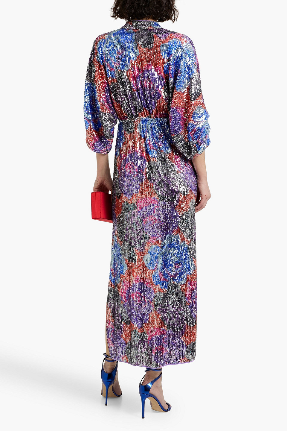 Diane Von Furstenberg Jessel Wrap-effect Sequined Stretch-mesh Maxi Dress
