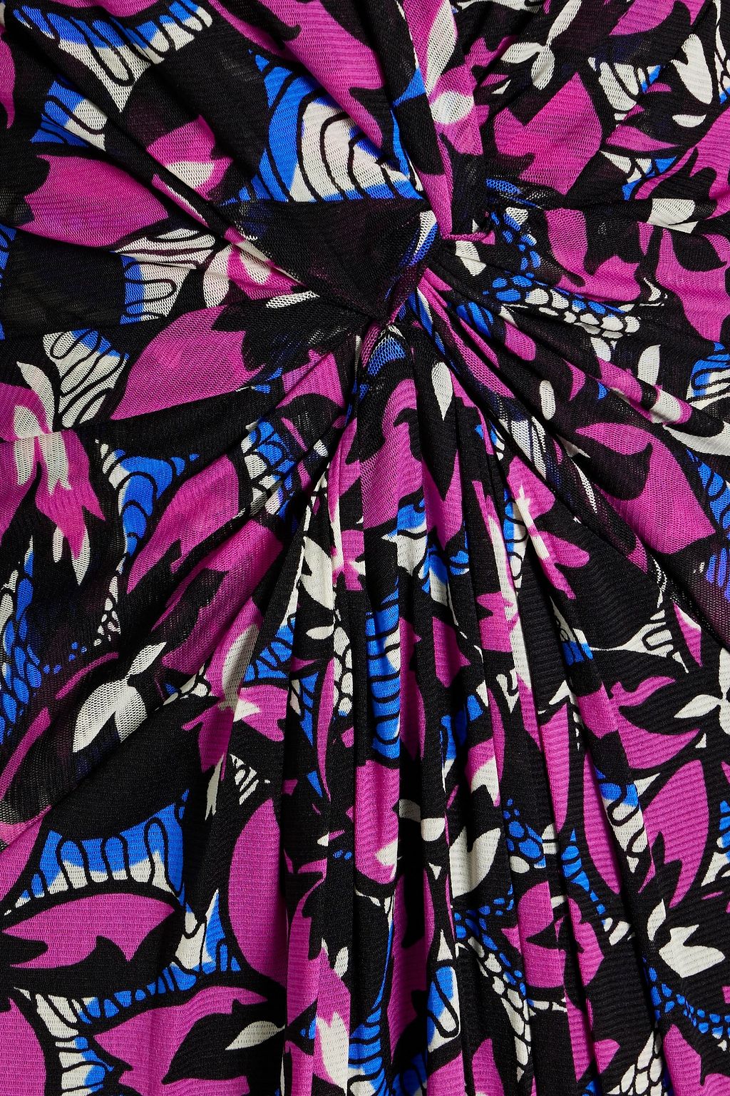 DIANE VON FURSTENBERG فستان طويل "كاسيا" من الشبك المرن المطبع برسومات مع ثنيات