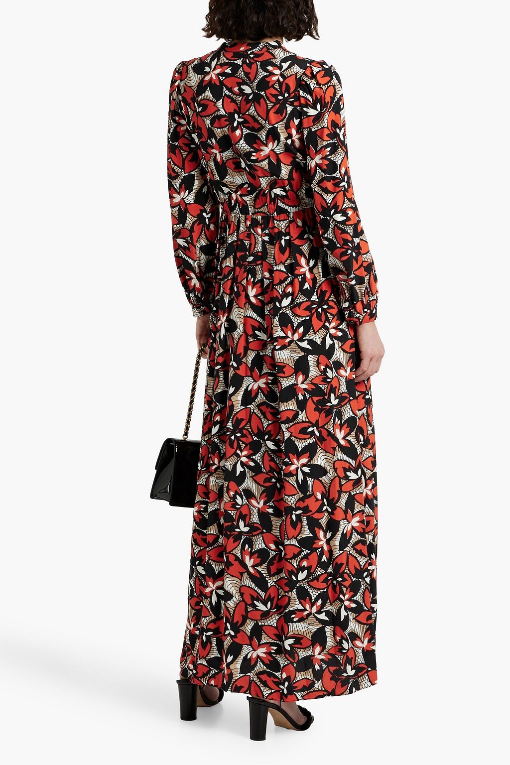 DIANE VON FURSTENBERG Lilo pleated printed crepe maxi dress
