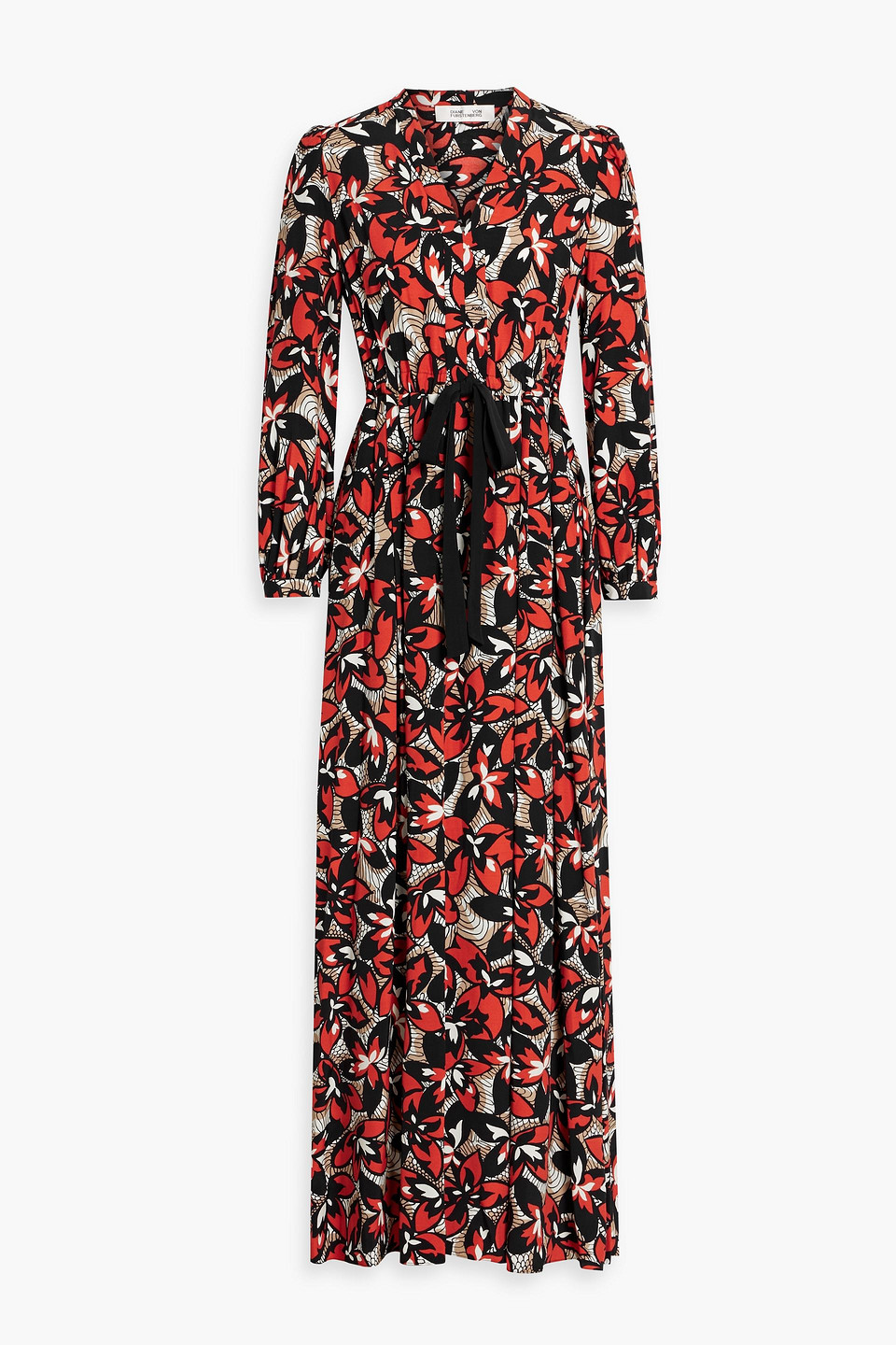 Diane Von Furstenberg Lilo Pleated Printed Crepe Maxi Dress