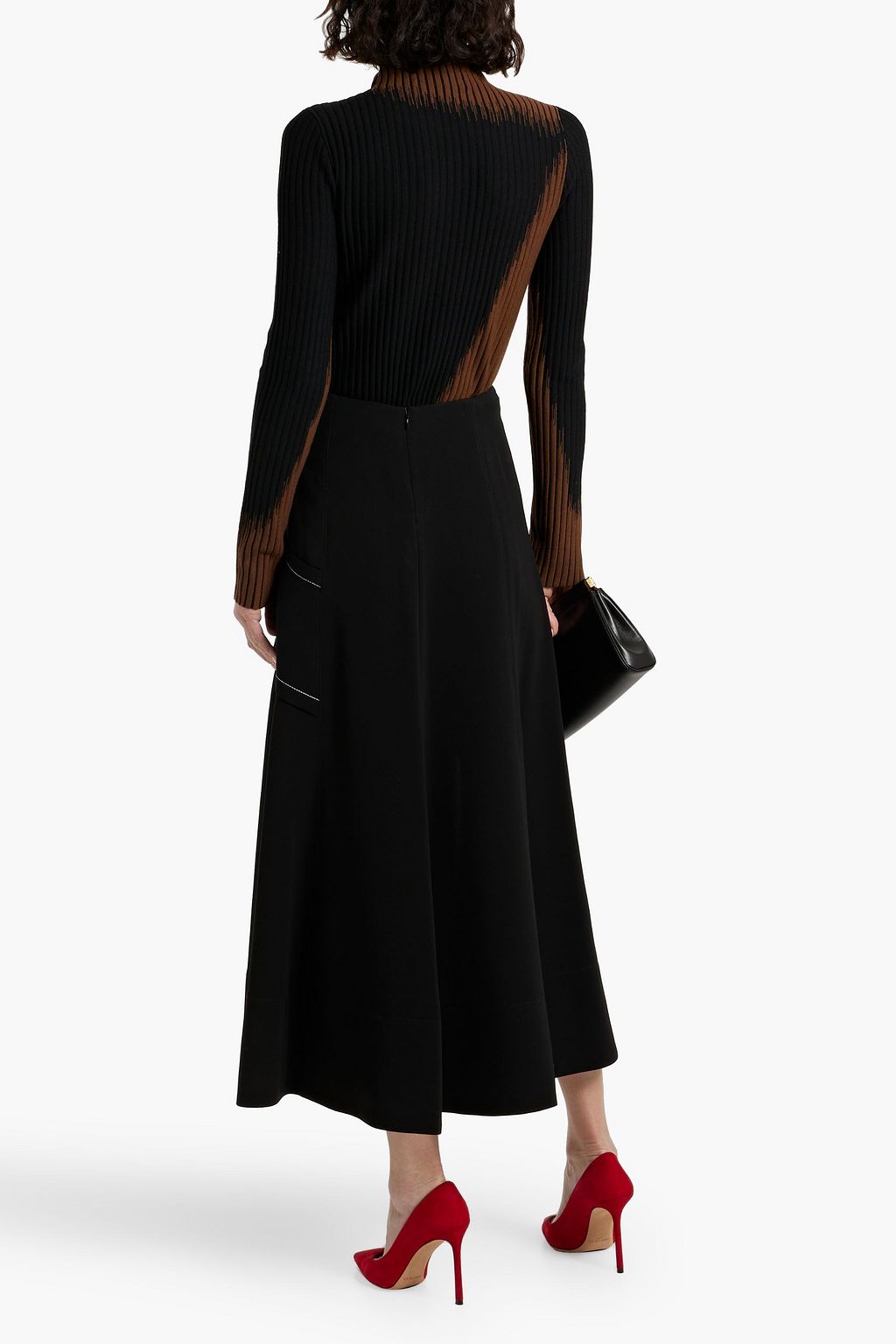 DIANE VON FURSTENBERG Marisol two-tone ribbed-knit turtleneck sweater