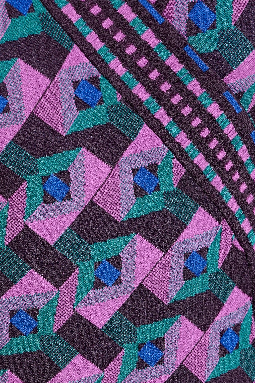 DIANE VON FURSTENBERG Edwina intarsia-knit mini wrap dress