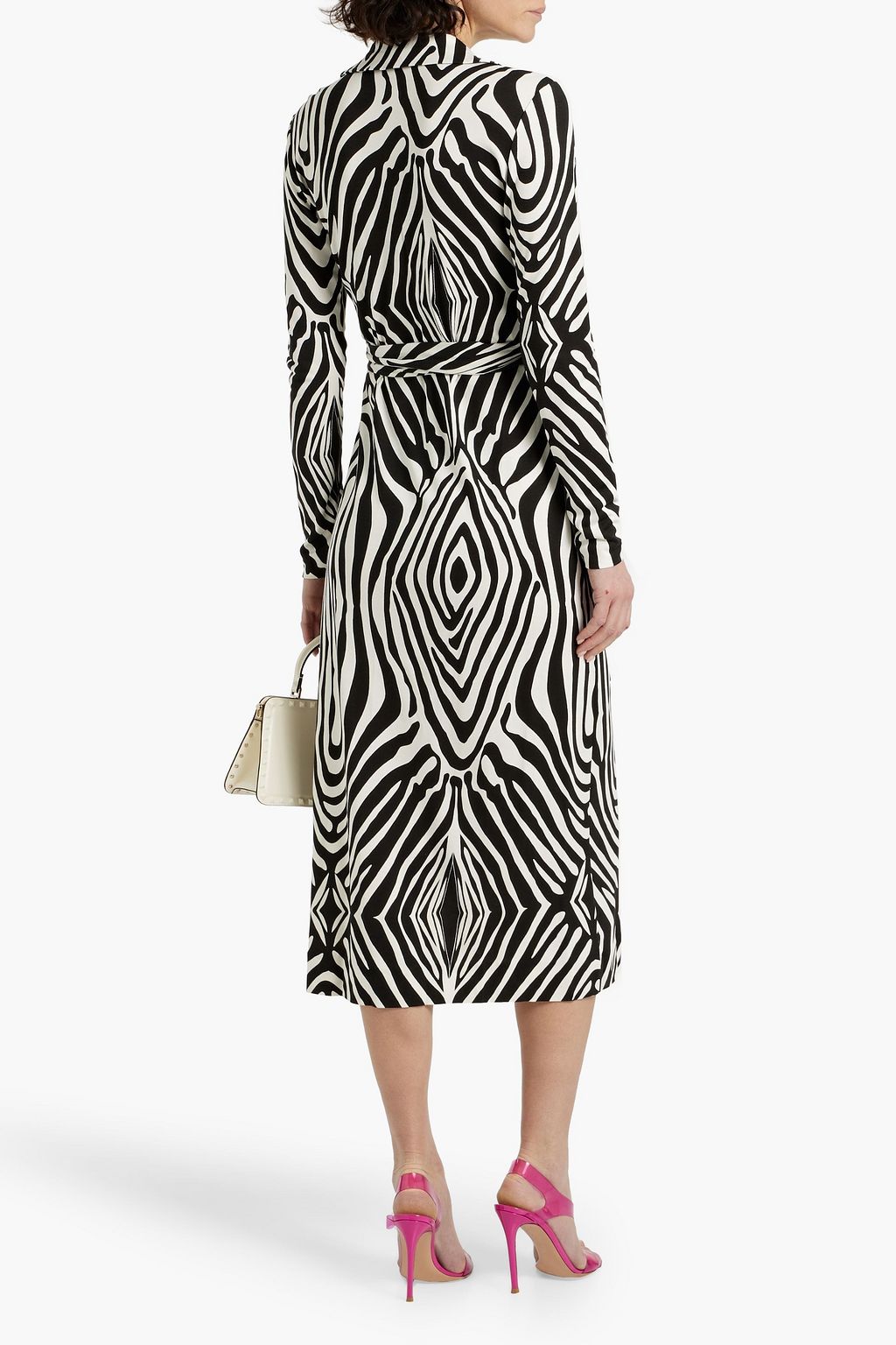 DIANE VON FURSTENBERG Abigail zebra-print silk-jersey midi wrap dress