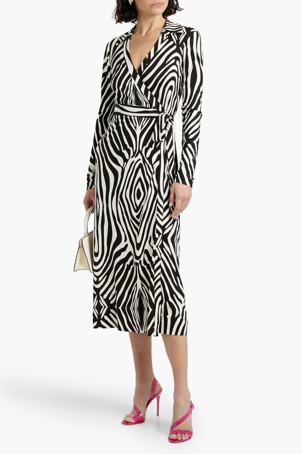DIANE VON FURSTENBERG Abigail zebra-print silk-jersey midi wrap dress