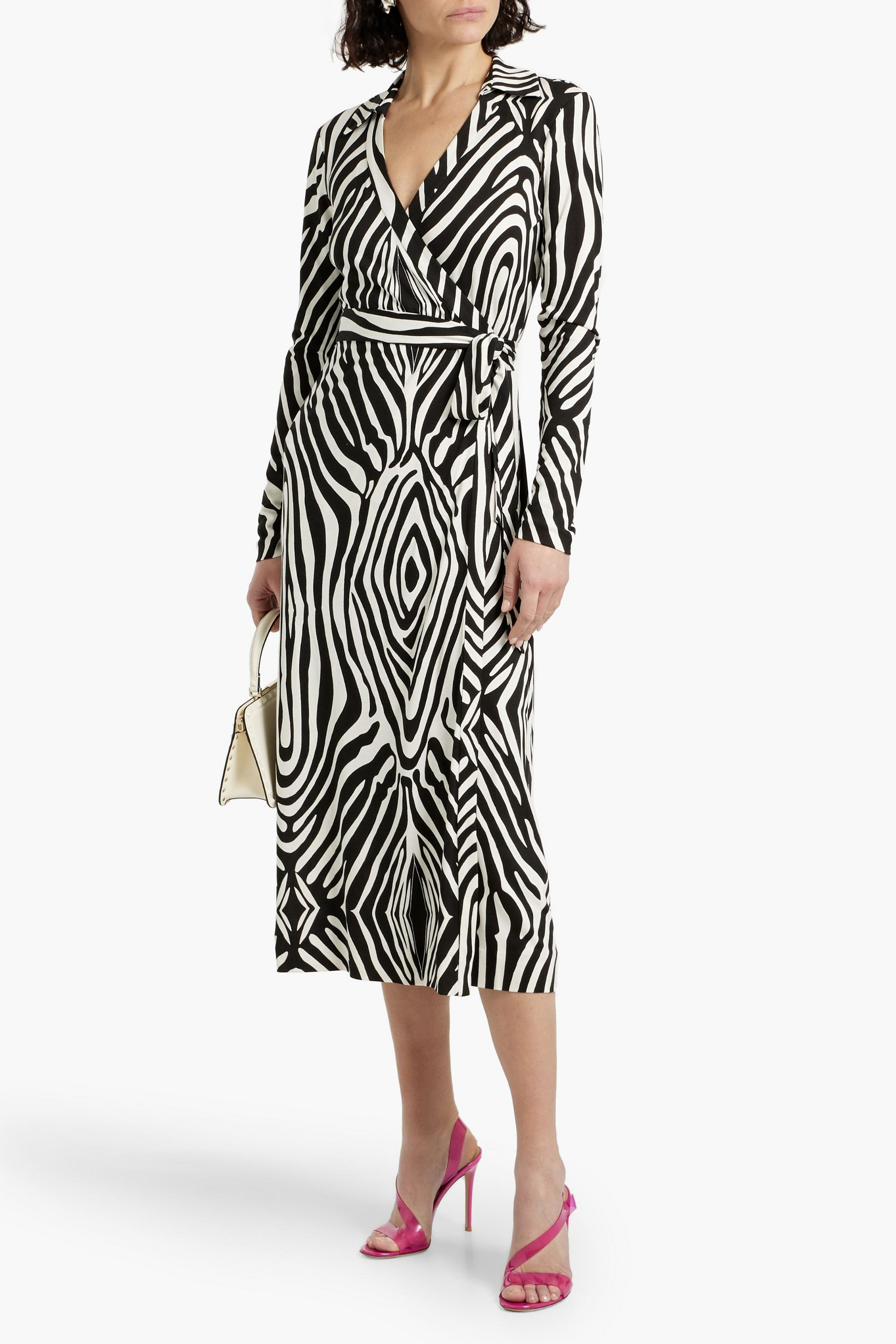 Diane von Furstenberg Abigail zebra-print silk-jersey midi wrap dress