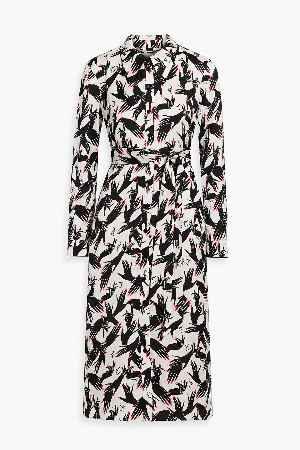 Diane Von Furstenberg Gizelle Printed Jacquard Midi Shirt Dress
