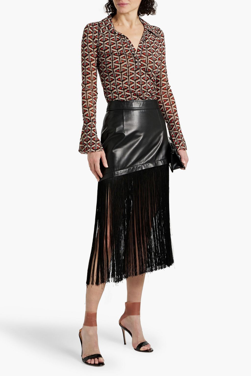 DIANE VON FURSTENBERG Mackenzie printed stretch-mesh top