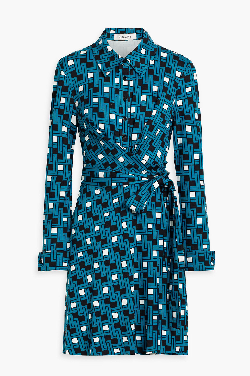 Diane Von Furstenberg Didi Printed Jersey Mini Shirt Dress