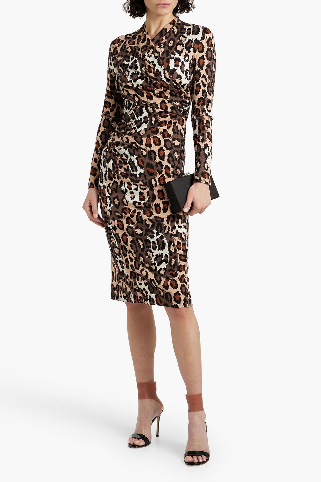 DIANE VON FURSTENBERG Barlow wrap-effect leopard-print jersey midi dress