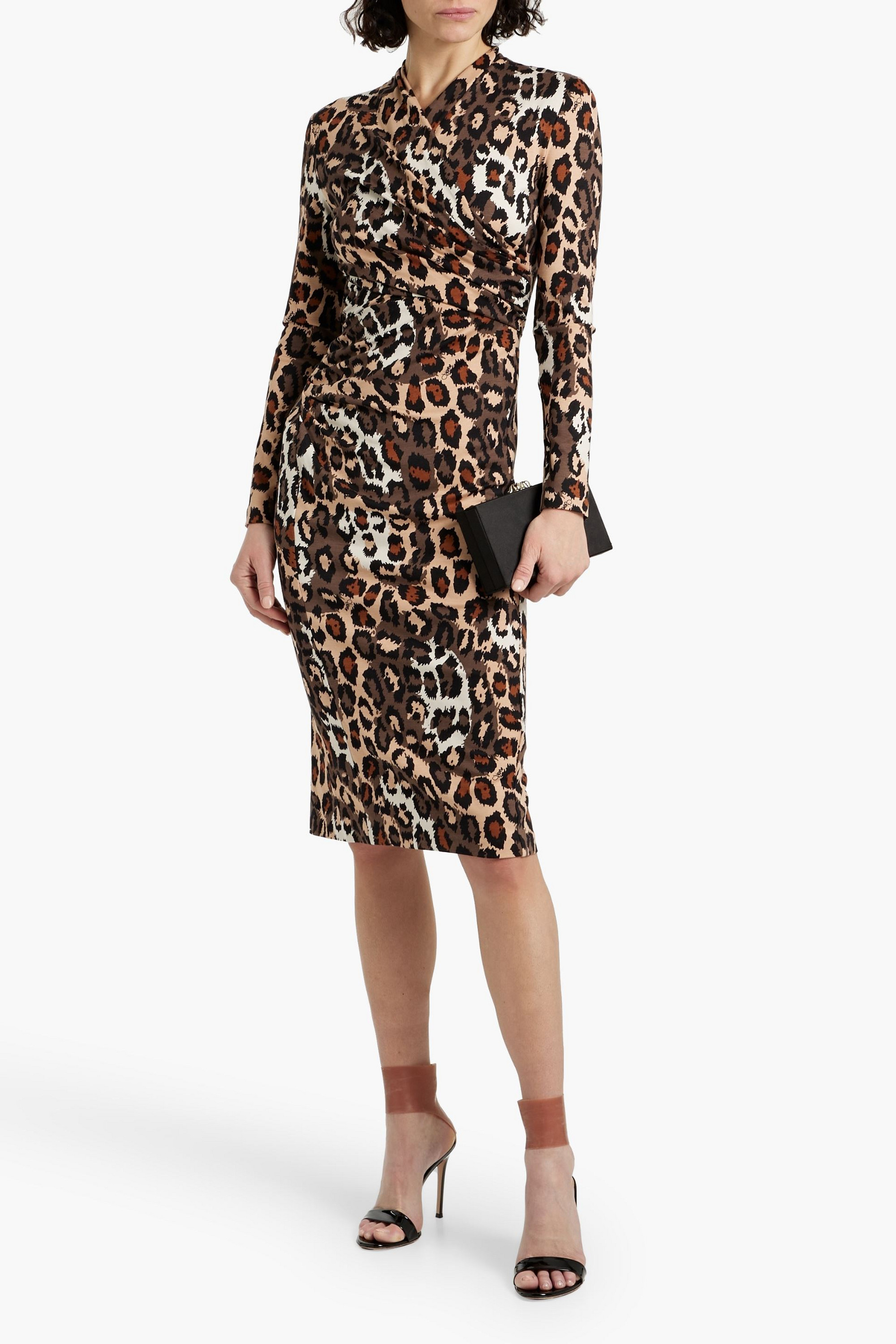 Diane von Furstenberg Barlow wrap-effect leopard-print jersey midi dress
