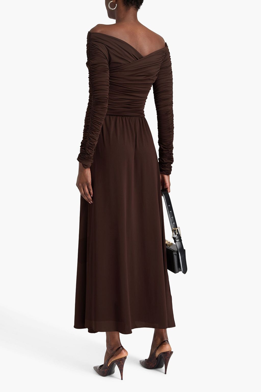 ALTUZARRA Charlotte off-the-shoulder ruched stretch-jersey maxi dress